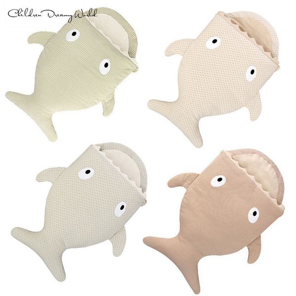 

infant cartoon shark sleeping bag stroller blanket cotton warm winter sleep sack baby anti-kicking newborn sacks swaddle wrap 201006