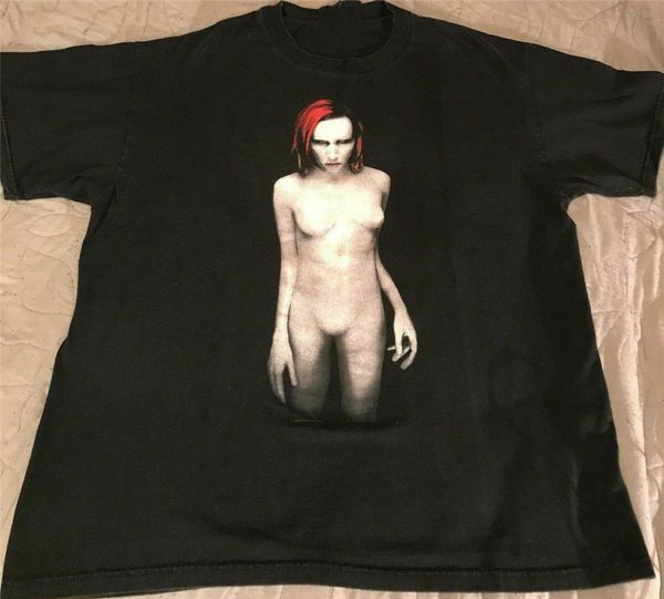 

vintage 1998 marilyn manson mechanical animals t-shirt usa size big tall tee shirt sport hooded sweatshirt hoodie
