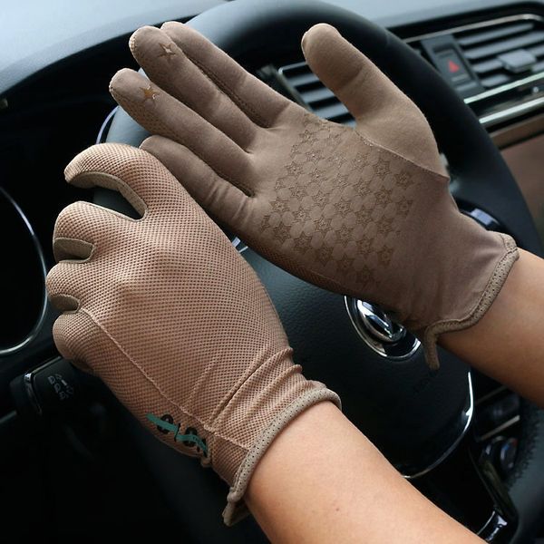 

men' spring summer thin elastic short gloves male summer sunscreen full palm touchscreen driving glove r1241 201020, Blue;gray