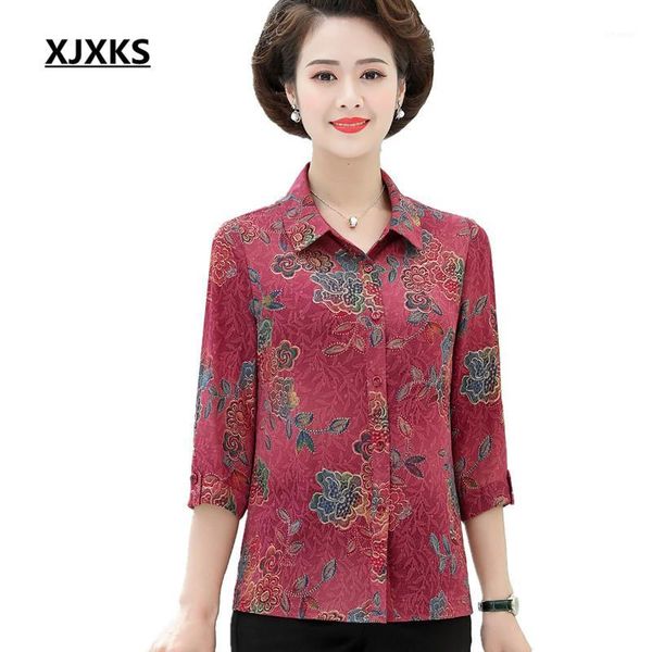 

xjxks women blouse 2020 spring summer new loose plus size comfortable single-breasted cardigan women thin, White