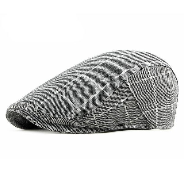 

berets plaid beret hat british style flat cap for men women vintage gatsby sboy spring summer driver cabbie, Blue;gray