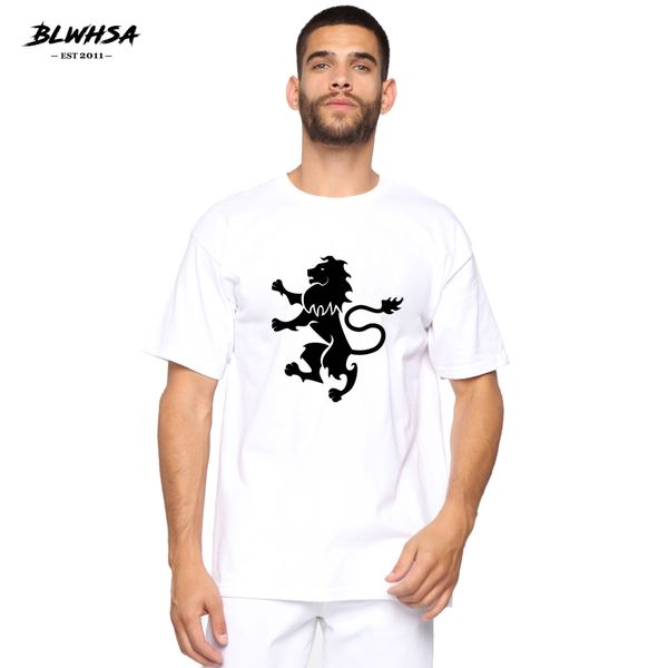 

sport blwhsh new lion print t shirt men casual short sleeve summer cartoon t-shirt fashion cool lion printed funny men plus shirt