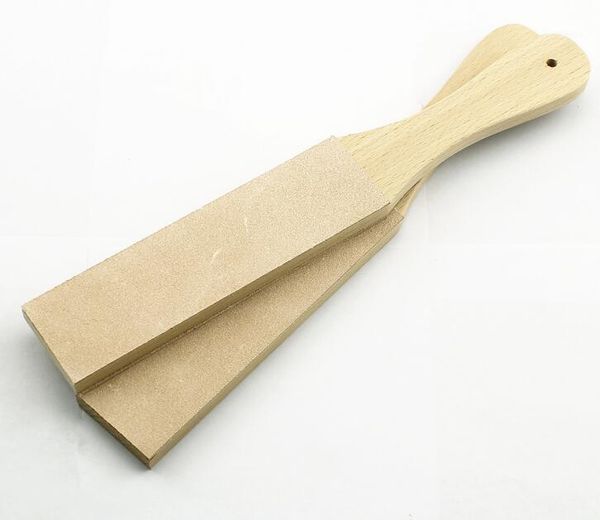 

wholesale leather knifeboard two-side to sharpen knife board wooden leather polishing board1, Black