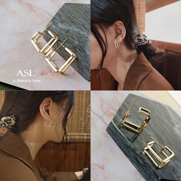 

ioj7 stud earringspromotion plated korean red hoop sier rhinestone leaf drop earrings pretty basketball wife cherry earring, Golden