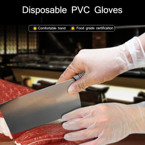 

kitchen protective disposable pvc gloves for 100pcs hygiene cooking cleaning