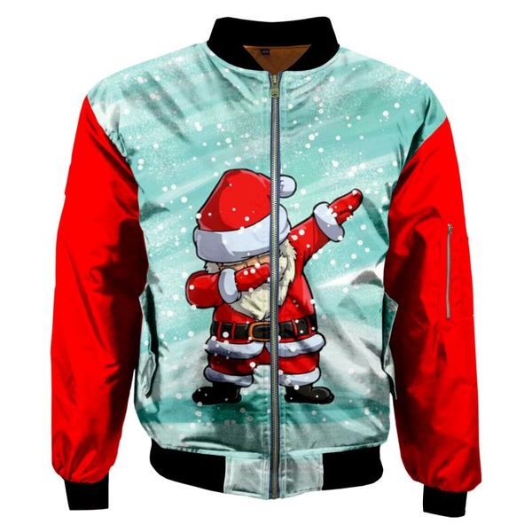 

plstar космос newfashion повседневный 3dprint мужчины / женщины рождество смешные xmas санта клаус unisex zipper / бомбардировщик куртки / т, Black;brown
