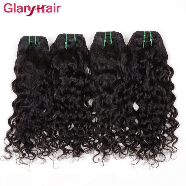 

water wave hair extensions virgin brazilian hair weave weft big curly unprocessed remy human hair bundles 6pcs lot natural color dyeable, Black