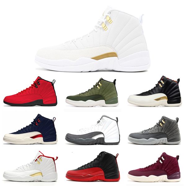 

fiba 12 12s men basketball shoes game royal university gold reptile punch dark grey wings mens trainer sports sneakers 7-13, White;red