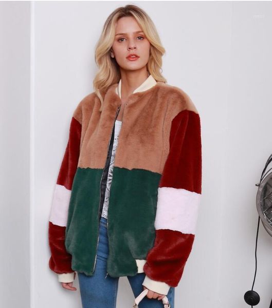 

f0028 european and american fall/winter new fashion ladies casual faux fur jacket women plush warm jacket1, Black