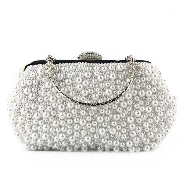 

evening bags women classic handmade pearl bag ladies one shoulder beaded chain dinner girls handbag for cocktail party and wedding1