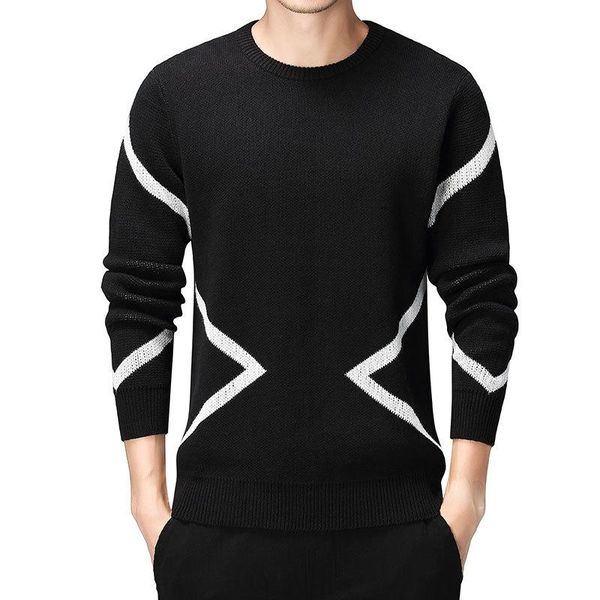 

men's sweaters black mens long sleeve pullovers homme 2021 autumn o-neck sweater dress for men warm brand plus size 3xl, White;black