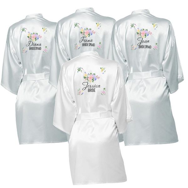 

women's sleepwear personalized bride robe custom bridesmaid wedding bridal party gifts shower team robes, Black;red