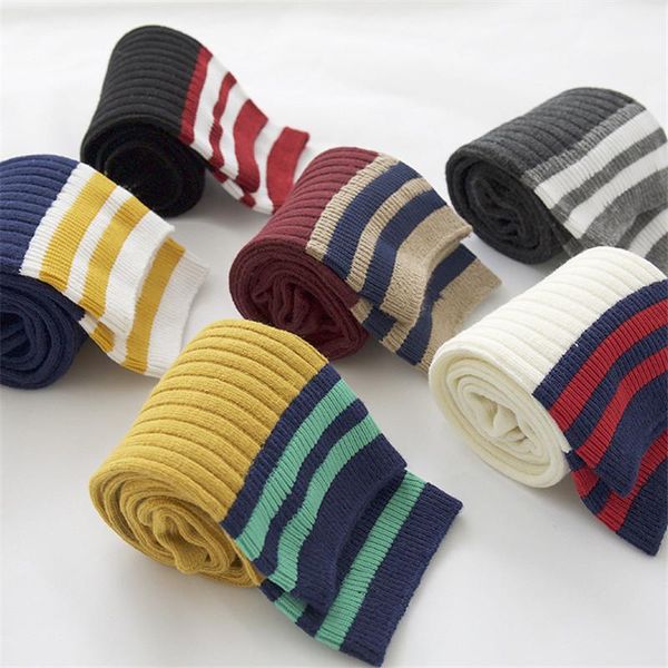 

new spring summer women stripes cotton socks retro old school hiphop skateboard long short meias harajuku solid color socks1, Black;white