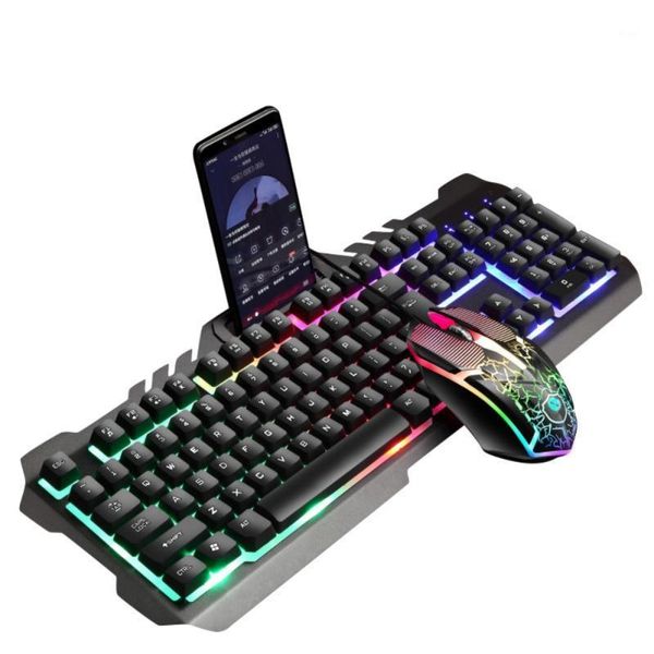 

keyboards 2021 t21 rainbow backlit usb wired gaming keyboard + mouse,computer mouse pad set for ps4 ps3 xbox pc 20211