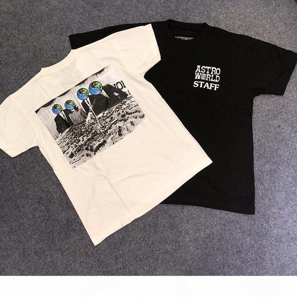 

19ss travis scott astroworld staff tee casual street skateboard short sleeves summer breathable men women t-shirt hftttx024, White;black