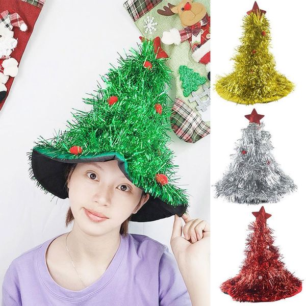 

блестящая мишура новогодняя елка hat взрослых детей xmas партии костюм декор симпатичные cap украшения костюма hat for christmas party bbyqi