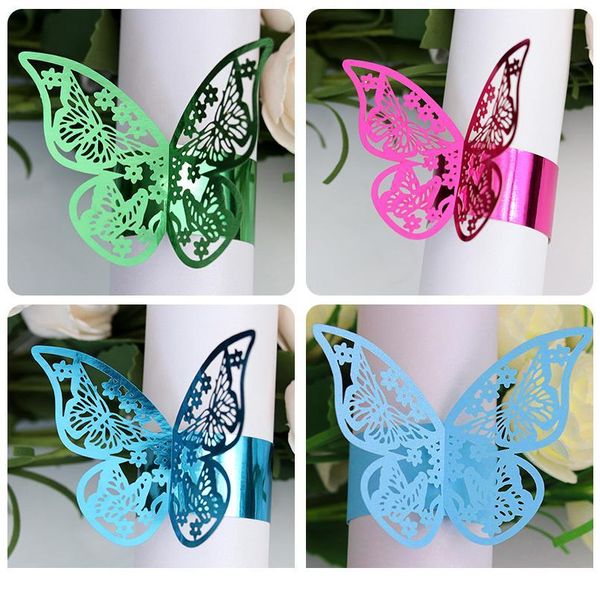 

dropship 50pcs new year hollow paper butterfly napkin rings weddings party serviette table decoration favor for c qylmtk