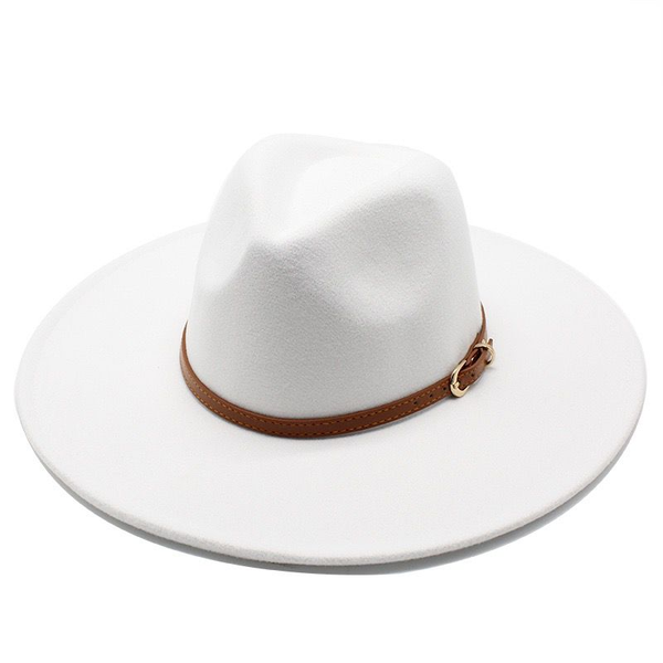 

new leather ribbon gentleman winter wool solid classic fedoras cap men women panama jazz hat 9.5cm wide brim big white fedoras, Blue;gray