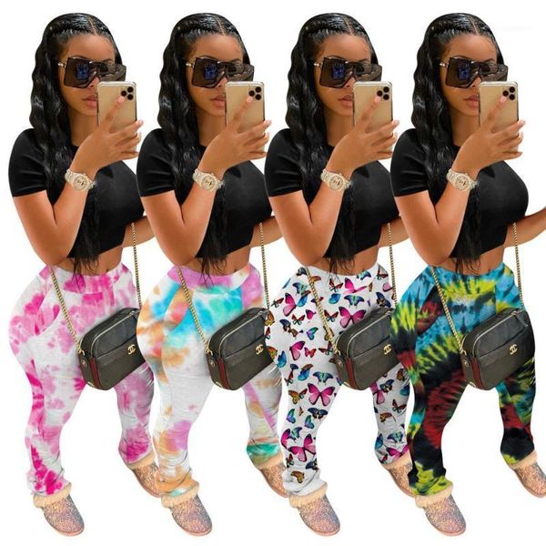 

tmustobe women's casual fashion pleated printed trousers slim fit stacked joggers boot cut pant four colors mid waist flares1, Black;white