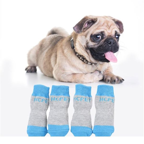 

4 шт. antiskid щенок обувь мягкий вязаный pet dog shoes маленькая собака предатели мягкие pet products поставляет pet wmtloe