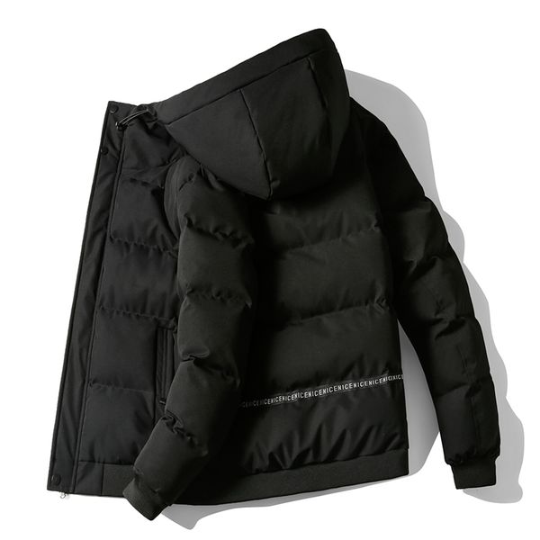 

winter 2021 new quality cotton with hoodie jacket fashion heat version thin men uitd, Black