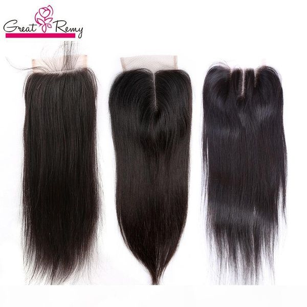 

greatremy closure hairpieces 8"-26" peruvian unprocessed human virgin hair lace closure silky straight natural color 4x4 hair, Black;brown