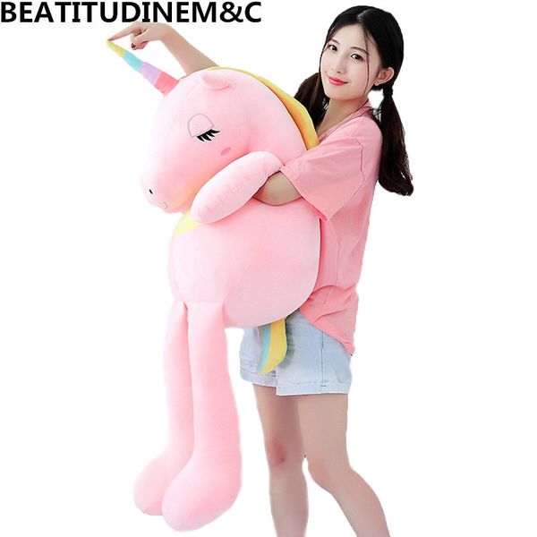 

new large soft unicorn animal plush toy stuffed toy girl gift children's toy sofa pillow cushion home decoration y200723