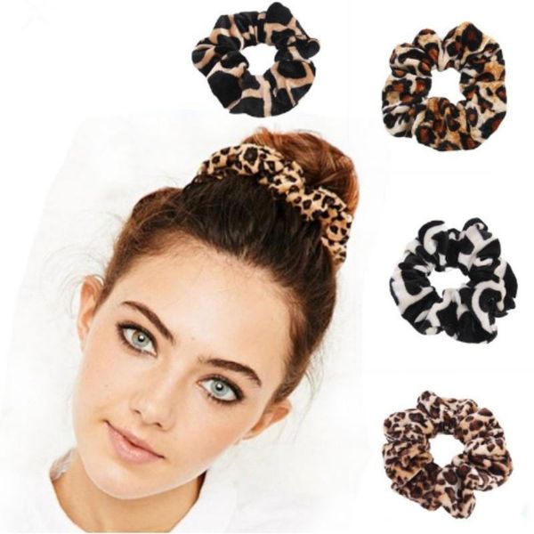 

smooth coral fleece velvet classic leopard print houndstooth hairbands elastic hair ties hair scrunchies women hair accessories q sqcovz