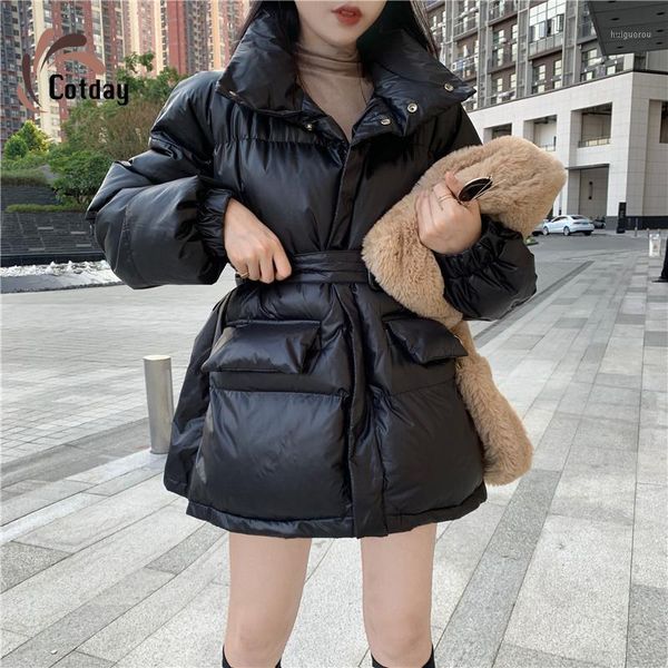 

cotday cotton thick black elegant england style korean winter coats women overcoat manteau femme parka jacket1