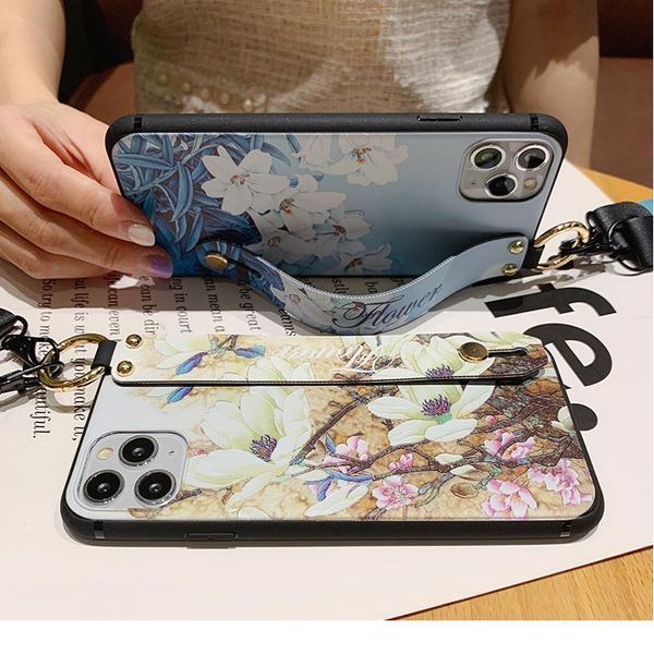 

wrist strap holder case for iphone xr coque for iphone 7 8 6 6s plus x xs 12 mini 11 qylanb