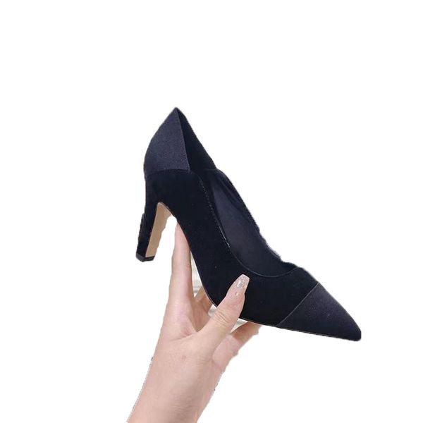 

office ladies dress shoes fashion pointed toe patchwork 8cm stiletto heels party single shoe designer banquet pumps, Black