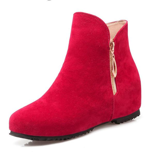 

новые 2020 осень зима женские ботинки скрытые рост растущие ботильоны лодыжки случайные ботас твердые обувь женщина большой размер eu34-43 x, Black