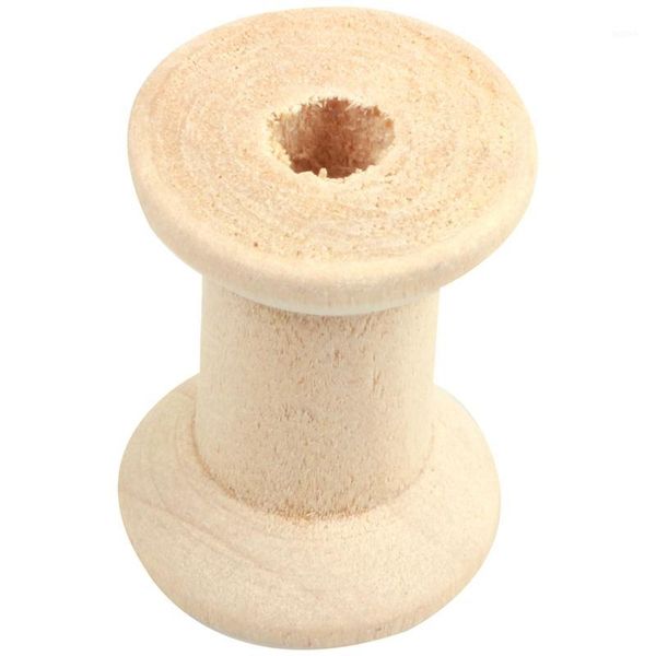 

10pcs wooden empty thread spools natural color 29mm x2m1, Black
