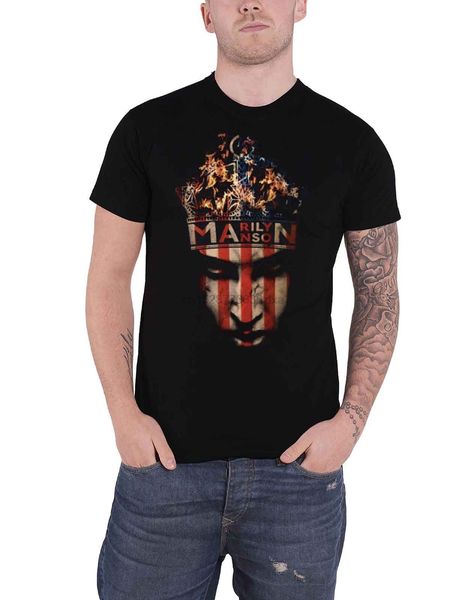 

marilyn manson t shirt crown logo mens black sport hooded sweatshirt hoodie