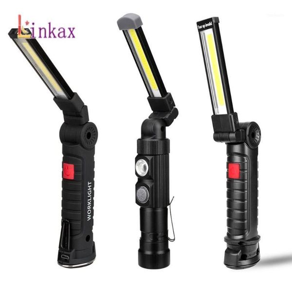 

flashlights torches usb rechargeable portable led magnetic torch 5 modes work light cob inspection lamp for outdoor camping working car1