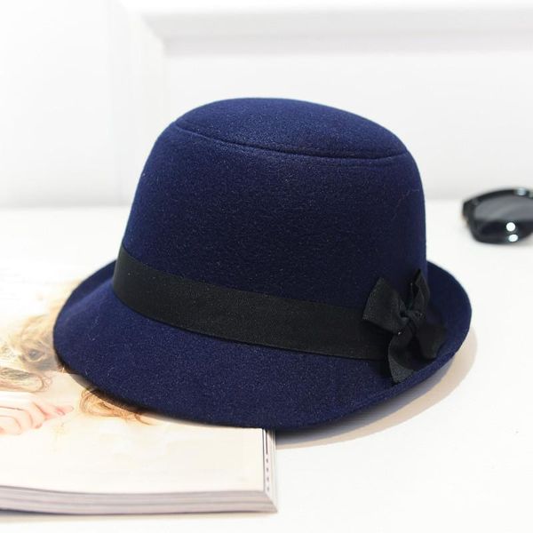 

европа корейца осень-зима женские fedora caps винтажные шляпы солнца для женщин lady широкий брим войлок bowknot hat для женщин wmtprx otswe, Black;white