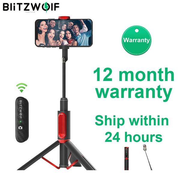

blitzwolf bw-bs10 портативный bluetooth selfie stick с ductended tripod monopod для iphone 11 x для huawei fo wmtolc, Golden;silver