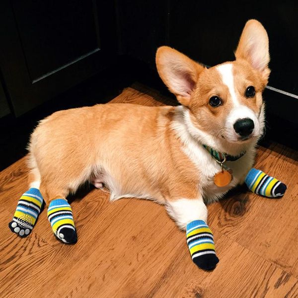

cute non slip dog socks lovely pet puppy knit socks 4pcs autumn winter pets dogs cat shoes for small dogs a bbyjju