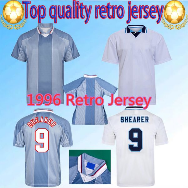 

1996 ENG retro soccer jersey Gascoigne SHEARER McManaman LAND SOUTHGATE classic vintage Sheringham 96 98 home away Beckham football shirt, Black;yellow