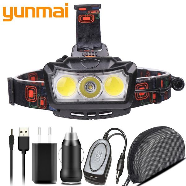 

headlight head light xm-l t6 4 modes headlamp led bulbs 2x 18650 battery direct charge lamp torch for night running