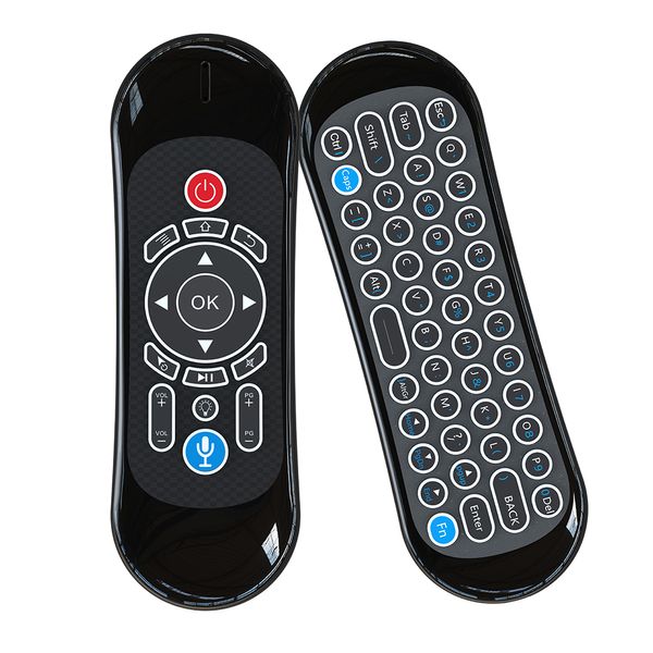 T120 Mini Voz Teclado Sem Fio 2.4G Fly Air Mouse 7 Cores Backlit Teclado Remoto Controlador para Android TV Box