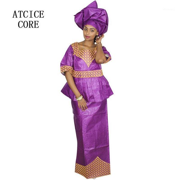 

african dresses for woman bazin riche embroidery design long dress dp1681, Red