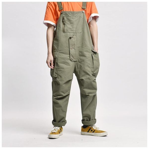 

jumpsuit for men one piece romper overalls hip hop trendy cargos casual loose pants men's trousers streetwear work male clothes1, Black