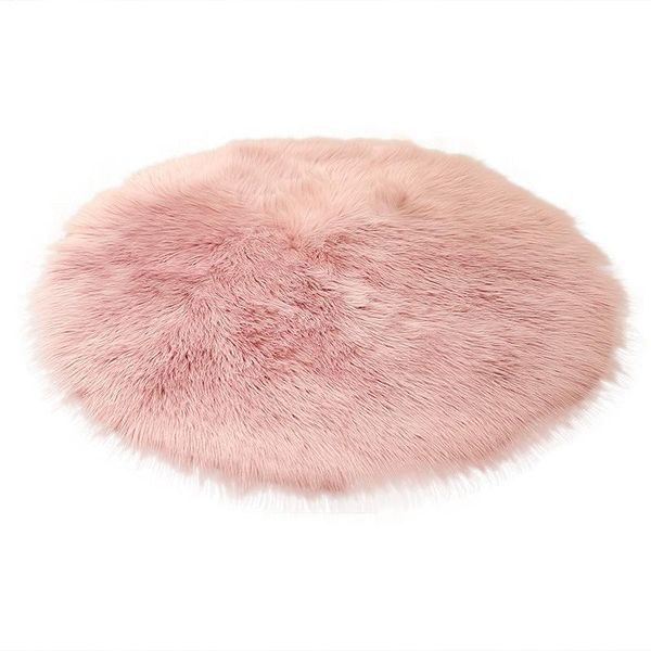 

round soft faux sheepskin fur area rugs for bedroom living room imitation wool carpet white faux fur rug bedside rugs