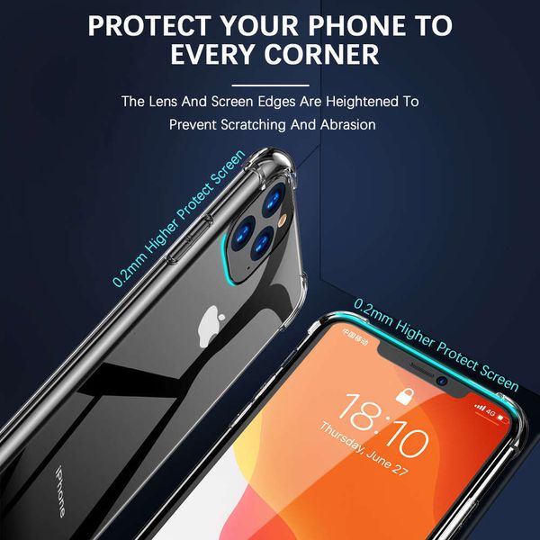 

qafloat vip 11 pro max 11pro 2019 transparent silicone sheath, shockvfr