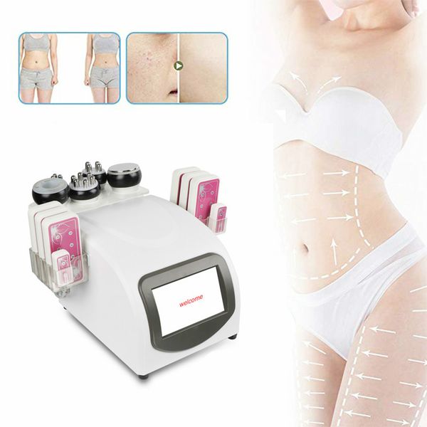 

40k ultrasonic liposuction cavitation 8 pads laser vacuum rf skin care salon spa slimming machine fat loss machine, Black