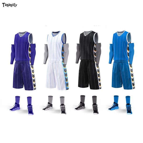 

diy customized basketball uniforms set for men kits 2019 college basketball jerseys sports suits training suits wmtvle, Black;red