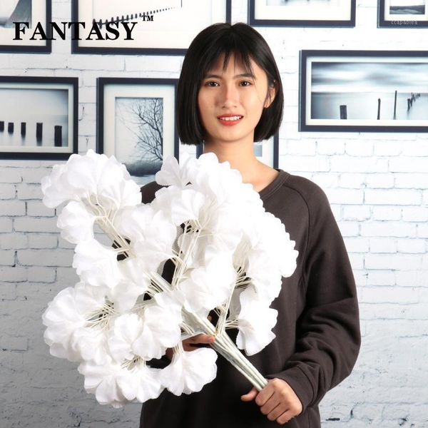 

12pcs 5fork large artificial ginkgo branch fake plant leafs silk biloba tree white leaves autumn decoration wedding flower craft1