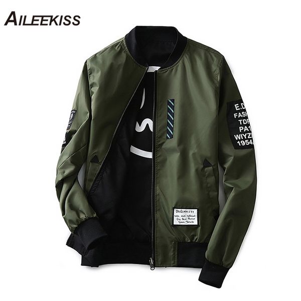 

2019 man pilot bomber jacket with patches green both side wear men pilot jackets thin male wind breaker jacket mans coat xt441 t200319, Black;brown