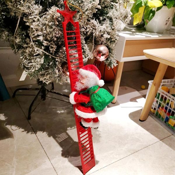 

party gift with music figurine christmas electric climbing ladder santa portable home decor up down living room battery powered1